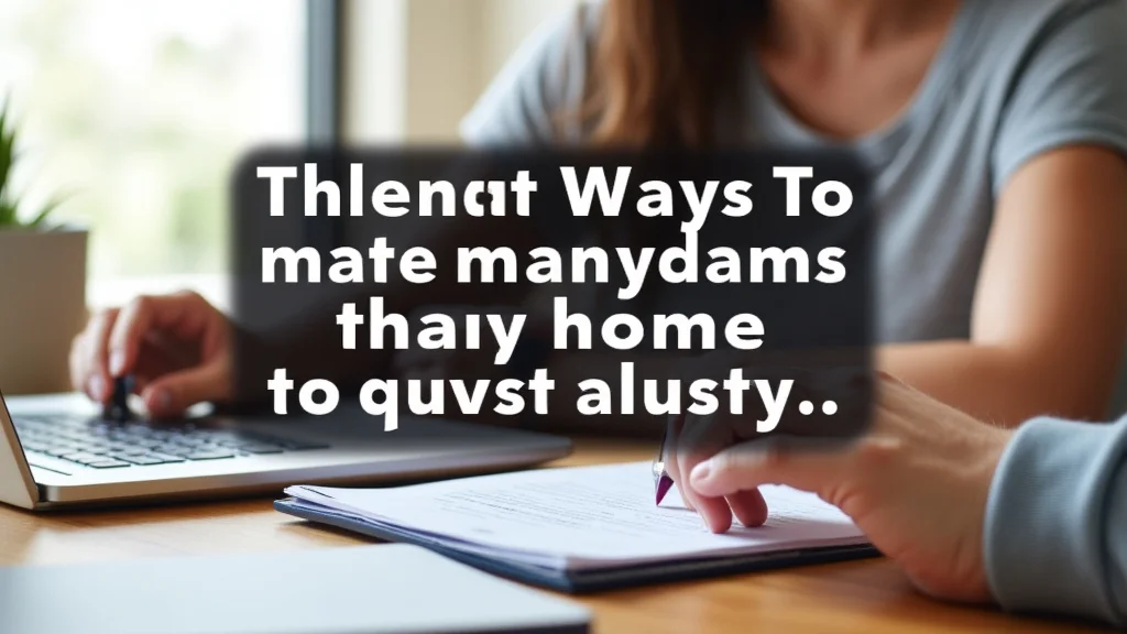 Clever Ways To Make Money From Home