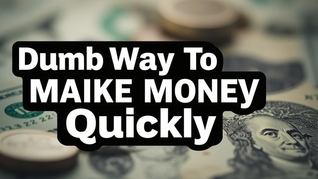 Dumb Ways To Make Money Quickly